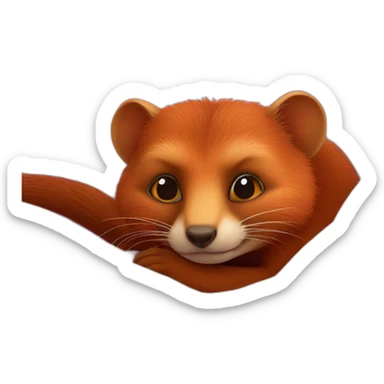 red mongoose in bed sticker