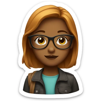 Girl with glasses and caramel hair  sticker