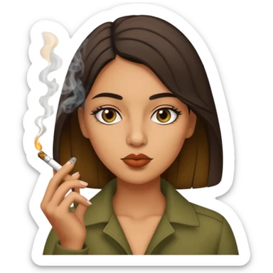 Female smoking a blunt sticker