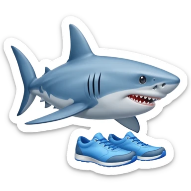 Shark with blue shoes 
 sticker