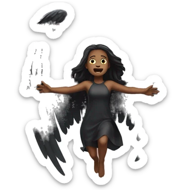 dark angel falling from the sky sticker