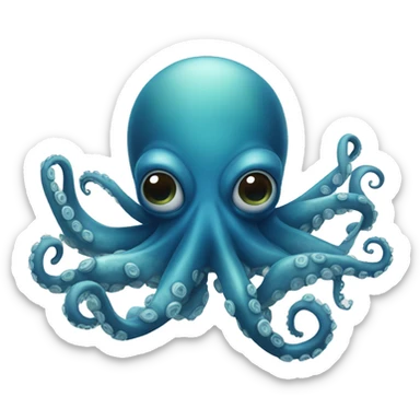 A deep-sea blue octopus designed to evoke a chilling sense of fear sticker