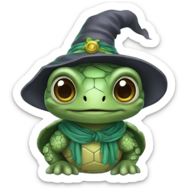 Sea turtle wizard sticker