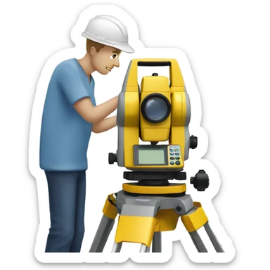 White male with total station surveying  sticker