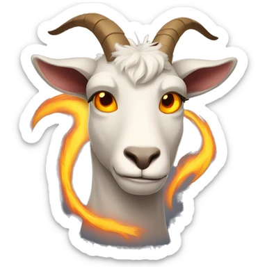 goat with fire eyes and lighting around his body getting angry sticker