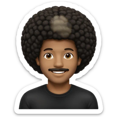 black model man afro black shirt sticker