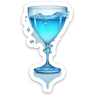 Cup of water poured into a beautiful bejeweled glass  sticker