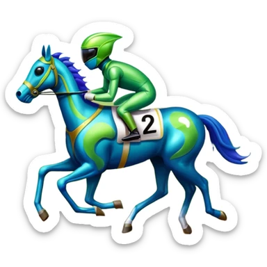 horse racing alien sticker