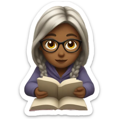 cozy girl studying  sticker