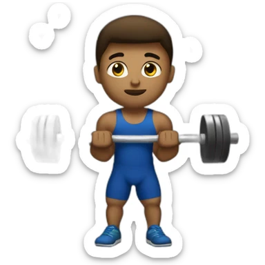 Weightlifter with a barebell sticker