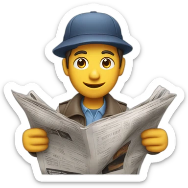 A newsboy selling a newspaper on the street sticker