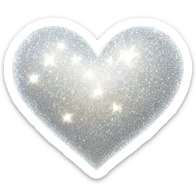 White heart sparkles  sticker