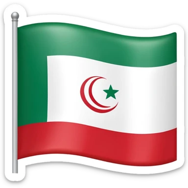 square iranian flag green white and red basic sticker