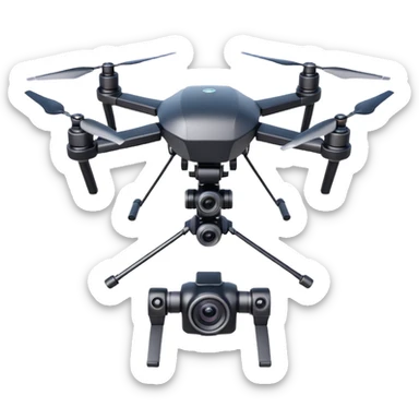 professional camera drone object icon, stabilized gimbal camera, large lens, futuristic drone body, 3D cartoon, mobile game icon style, centered, clean background, no text, no watermark
  sticker