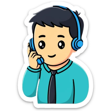 Salesperson shivering while making phone calls, cold call concept sticker