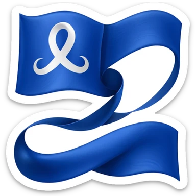 A deep blue flag with a white infinity symbol in the middle sticker
