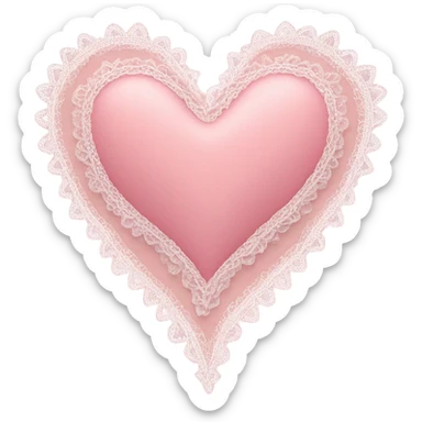 Pink heart with lace sticker