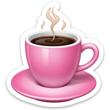 Coffe with pink sticker
