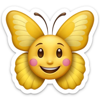 Emoji sourire avec un nœud papillon dans les cheveux sticker