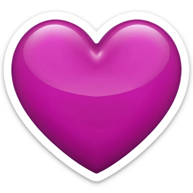 deep magenta love heart sticker