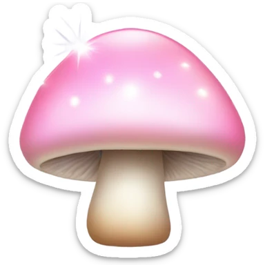 Light pastel pink mushroom with sparkles sticker