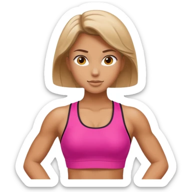 chica joven entrenando sticker