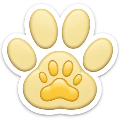 a pastel yellow pawprint sticker
