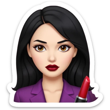 “Emoji girl, femme fatale, black hair. megan fox vibes sticker