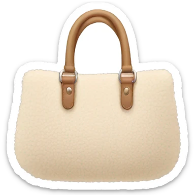 beige sherpa purse sticker