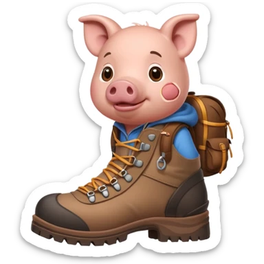 cochon avec des chaussures de marche sticker