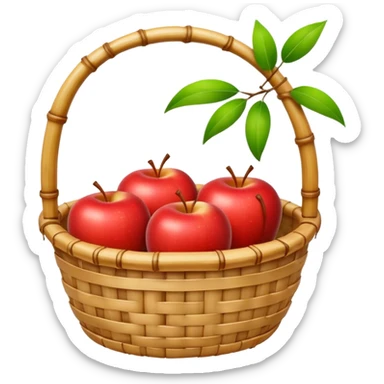  bamboo-basket apple sticker