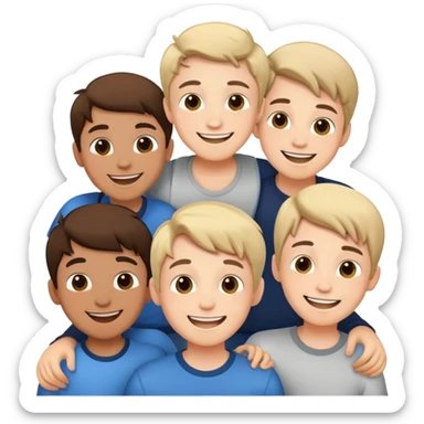 boys having fun together sticker