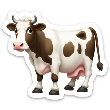 Cow wearing boots sticker
