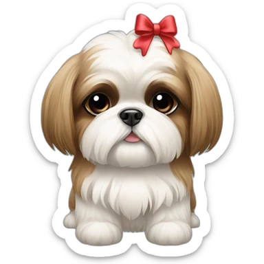 Shihtzu with a bow sticker