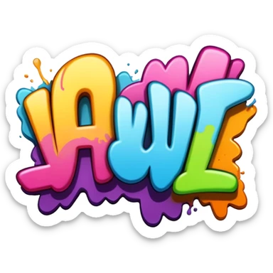 Graffiti of the word huh sticker