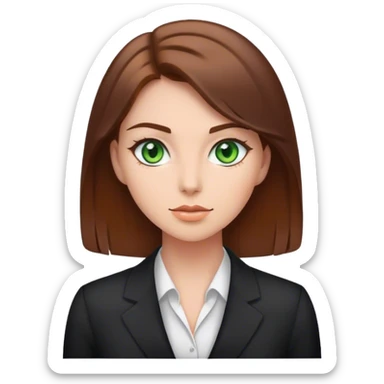 Business girl with green eyes and brown hair sticker