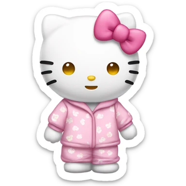Hello kitty in pajams sticker