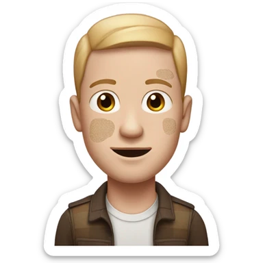 White man with vitiligo  sticker