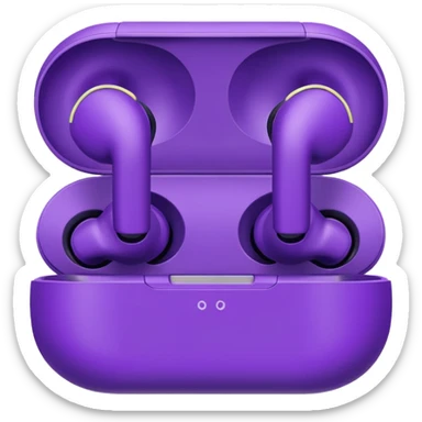 purple wired earbuds sticker