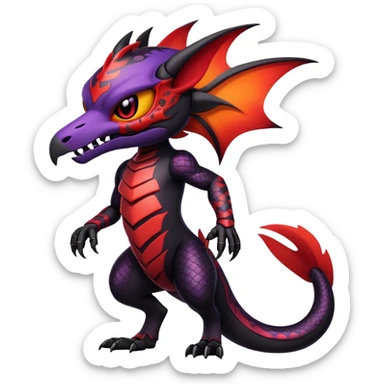 Salandit-Noibat-Litten-Hybrid with a skull-mask (Full body) sticker