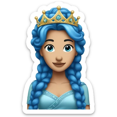 Tiara blue hair princess sticker
