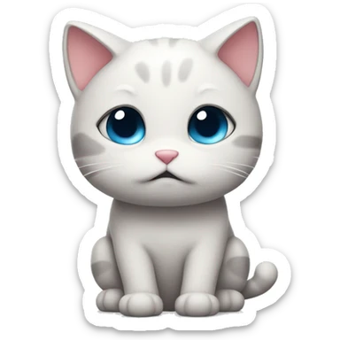sad uwu cat saying miaw sticker