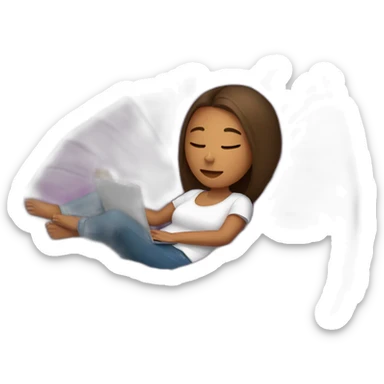 relaxed girl in a bean bag chair resting sticker