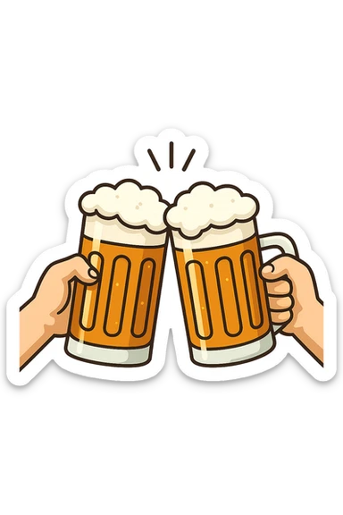 2 drink che fanno brindisi di birre sticker