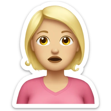 overweight blondie woman at mirror crying sticker