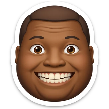 Fat black man missing half of front tooth sticker