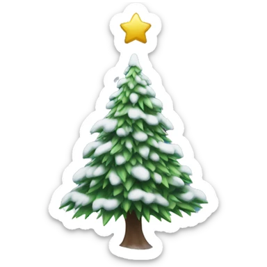 christmas tree in snow sticker