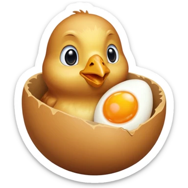 Un poussin noir qui est dans son oeuf sticker