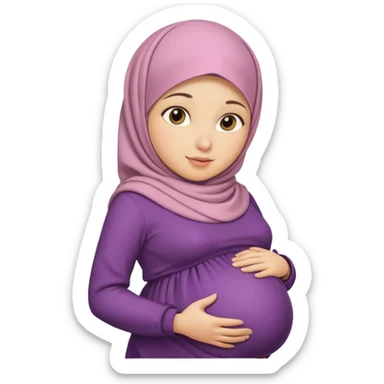 Lebanese girl, hijab, pregnant belly. sticker