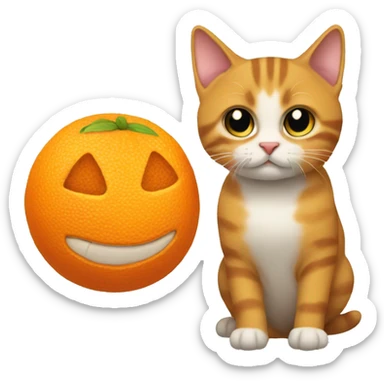 un gato naranja y gordo sticker